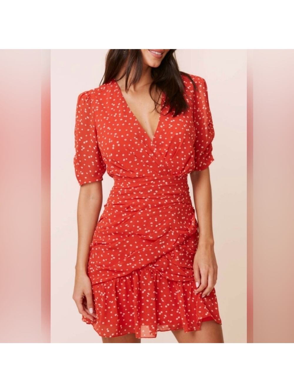 Astr The Label shirred mini Dress